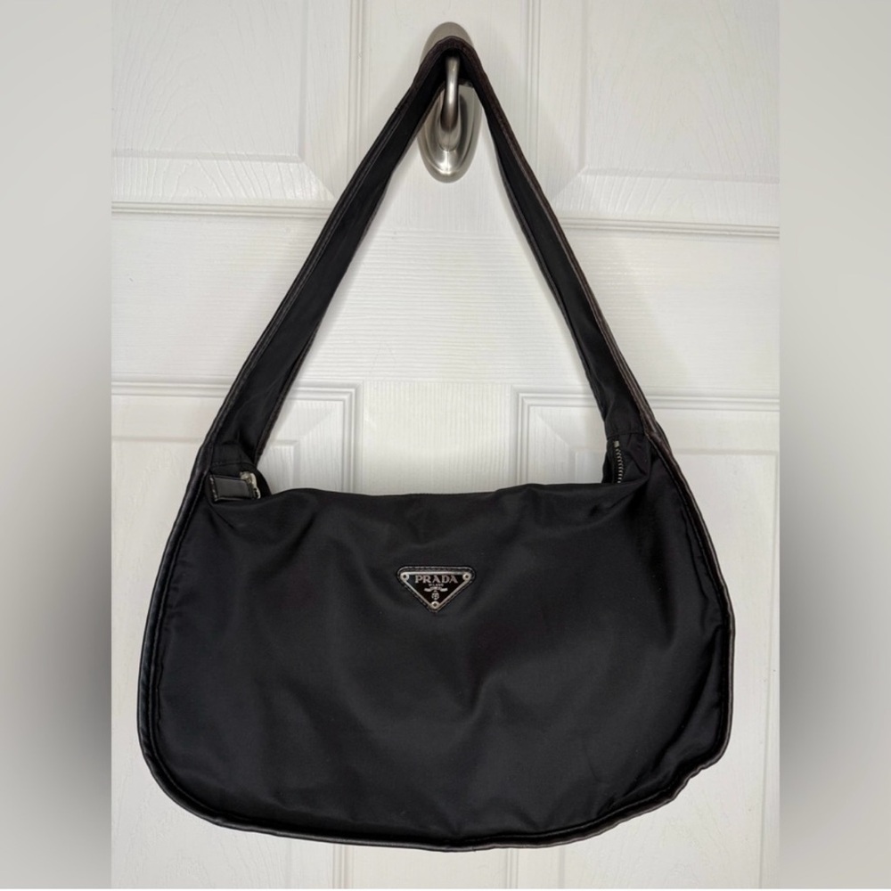 Prada Black Nylon Shoulder Bag - Vintage Y2K